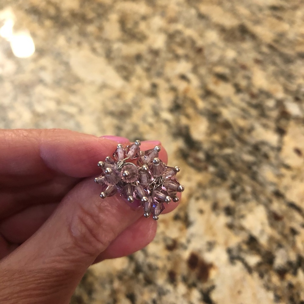 Funky sterling silver/purple size 7 ladies ring